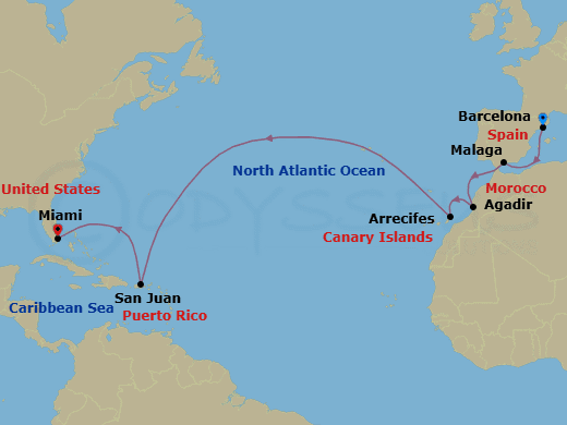 Itinerary map