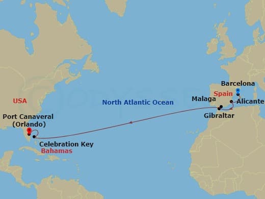 Itinerary map