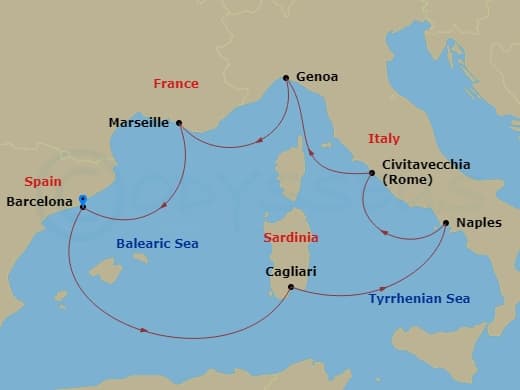 Itinerary map