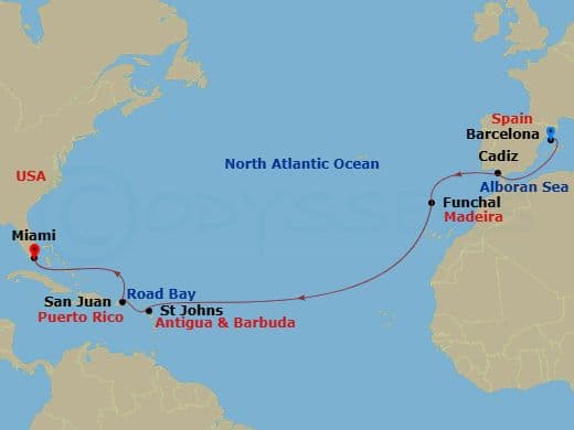Itinerary map
