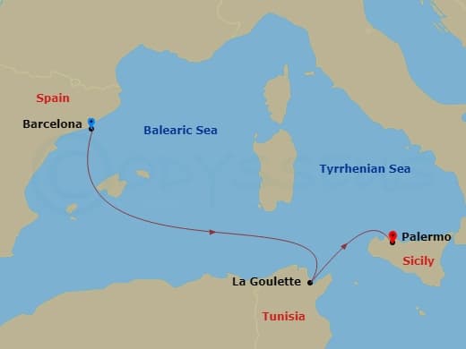 Itinerary map