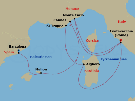 Itinerary map