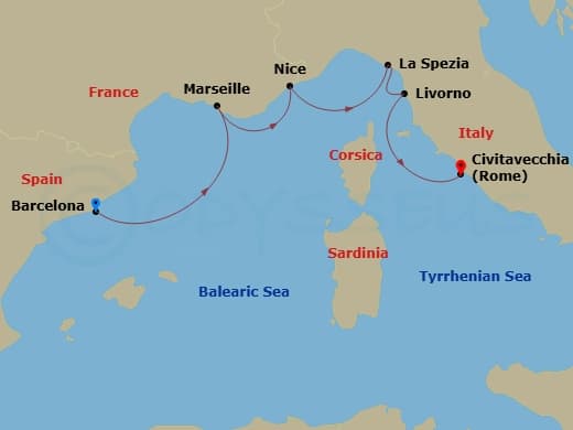 Itinerary map