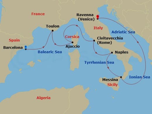 Itinerary map