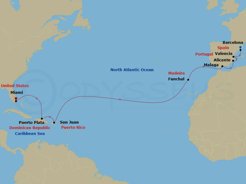 Itinerary map