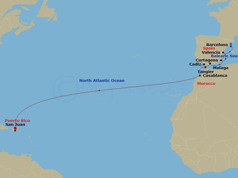 Itinerary map