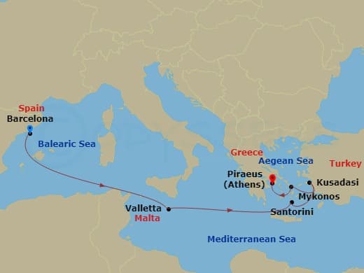 Itinerary map