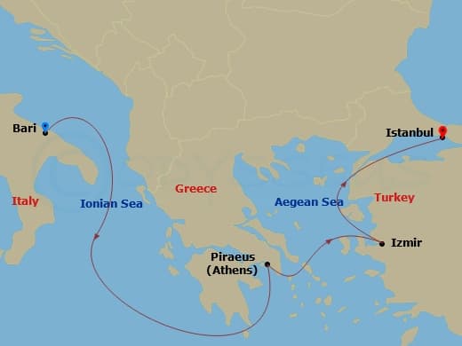 Itinerary map