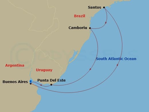 Itinerary map