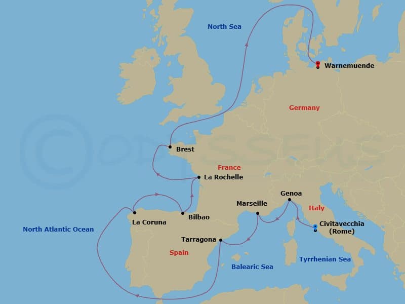 Itinerary map