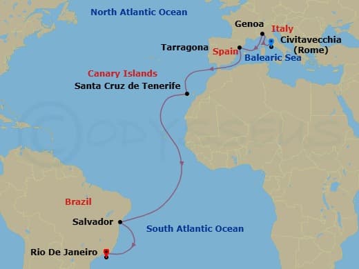 Itinerary map