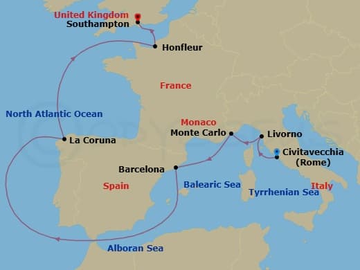 Itinerary map
