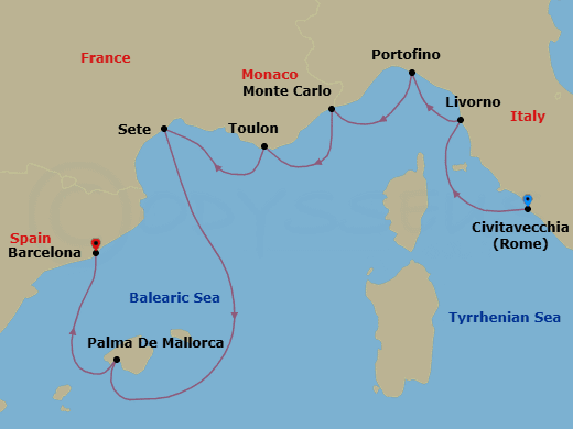Itinerary map