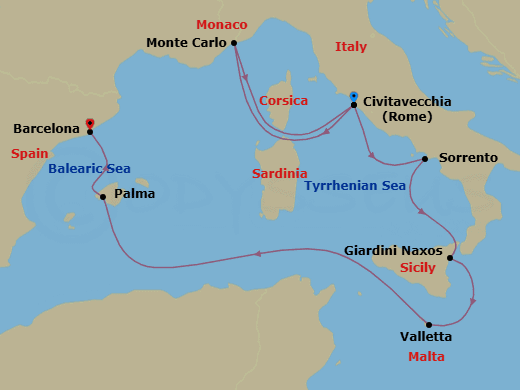 Itinerary map