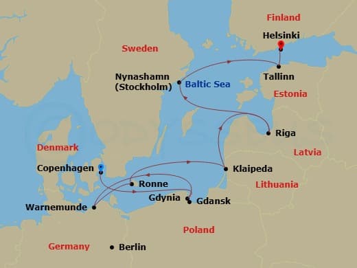 Itinerary map