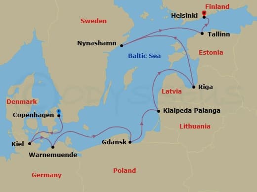 Itinerary map