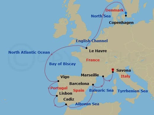 Itinerary map