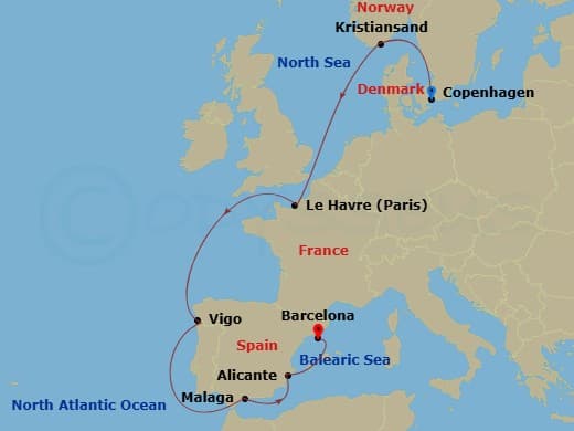 Itinerary map