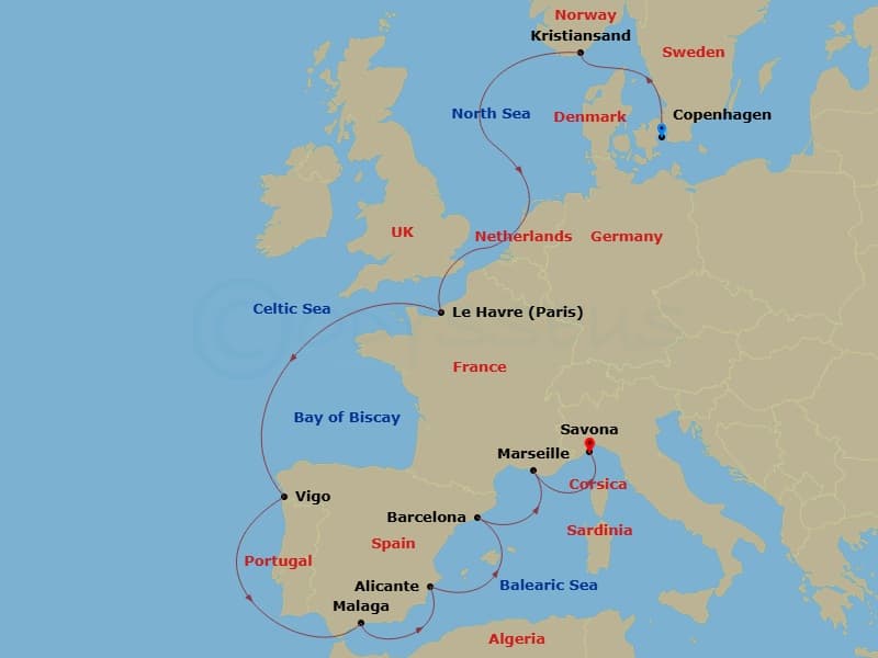 Itinerary map