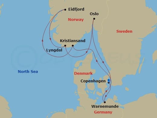 Itinerary map