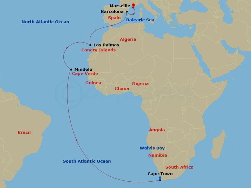 Itinerary map