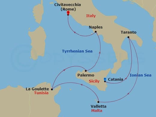 Itinerary map