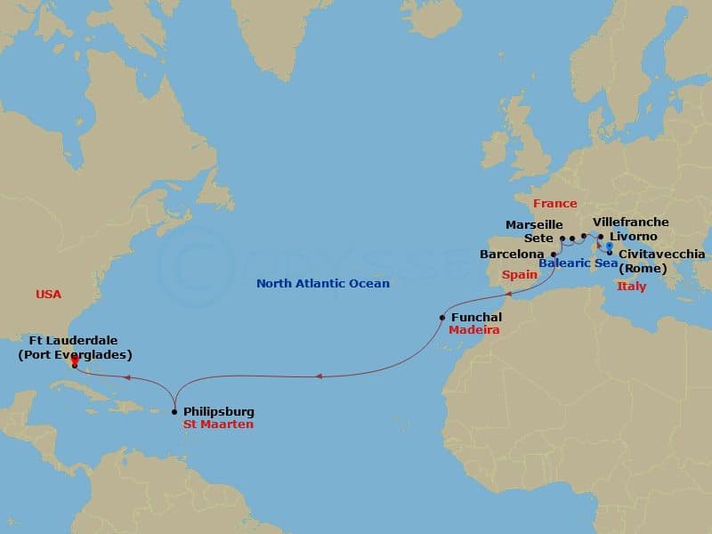 Itinerary map