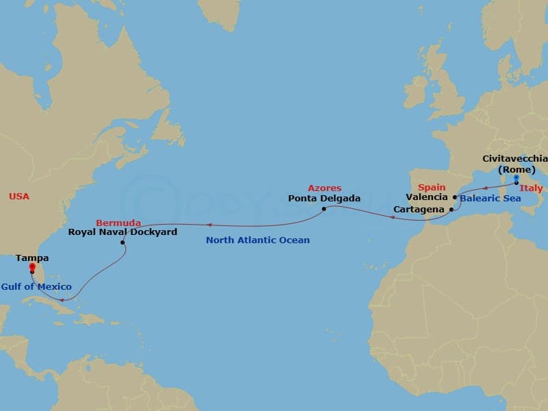 Itinerary map