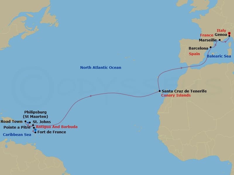Itinerary map