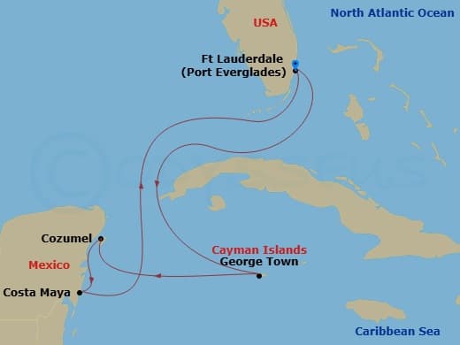 Itinerary map