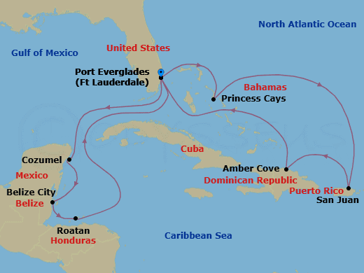Itinerary map