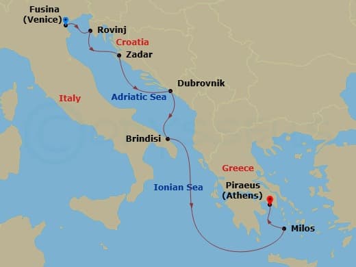 Itinerary map