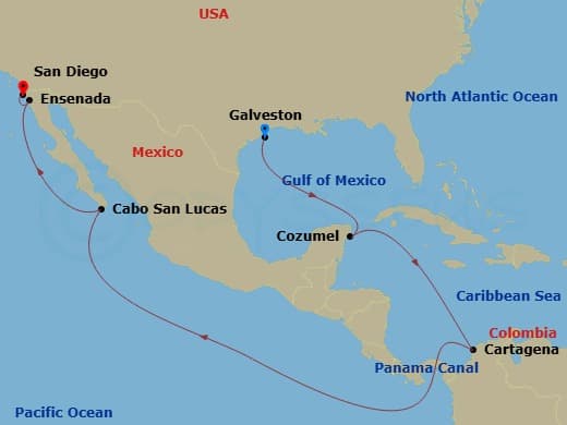 Itinerary map