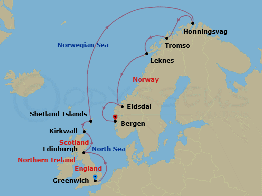 Itinerary map