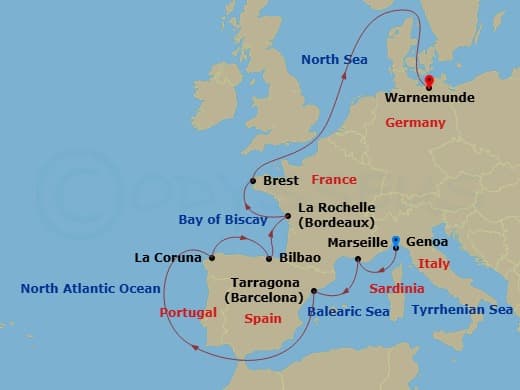 Itinerary map