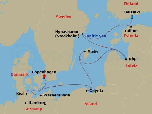 Itinerary map