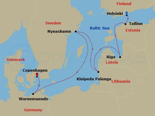 Itinerary map
