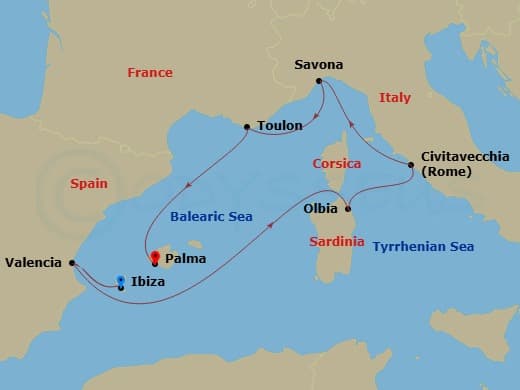 Itinerary map