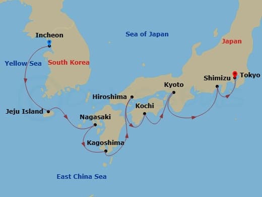 Itinerary map
