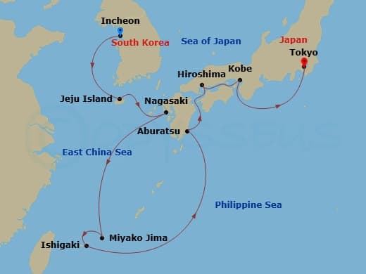 Itinerary map