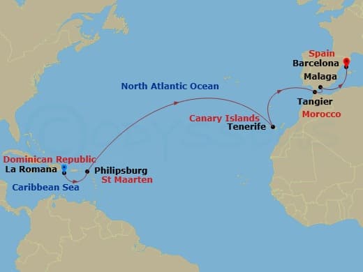 Itinerary map