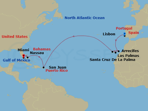 Itinerary map