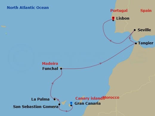 Itinerary map