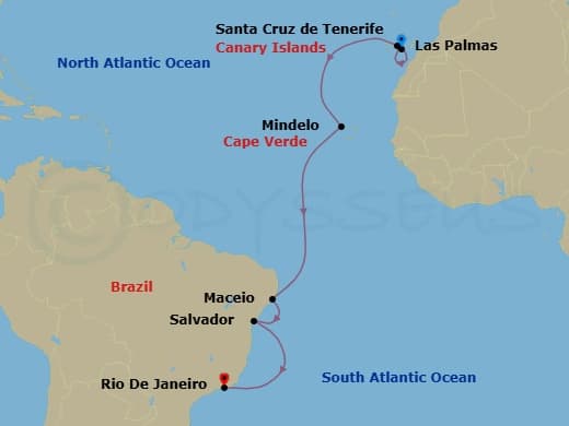 Itinerary map