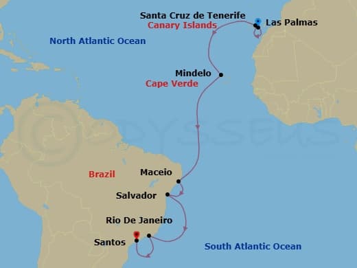 Itinerary map