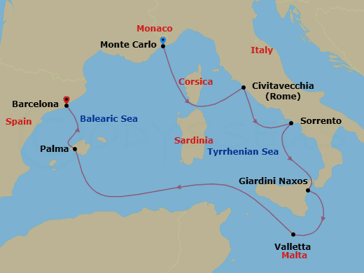 Itinerary map