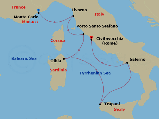 Itinerary map