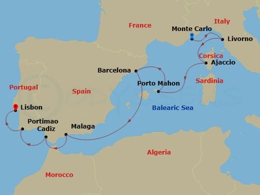 Itinerary map