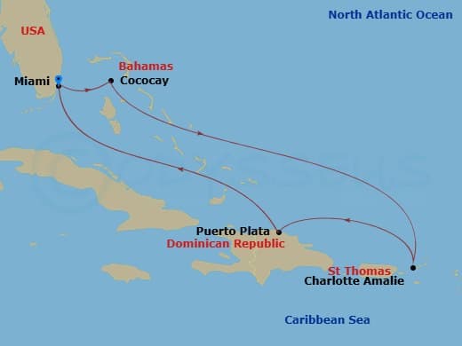 Itinerary map