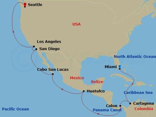Itinerary map